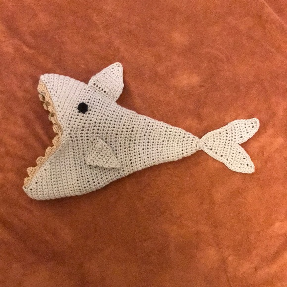 NWOT Hand made crochet shark purse - Picture 3 of 4
